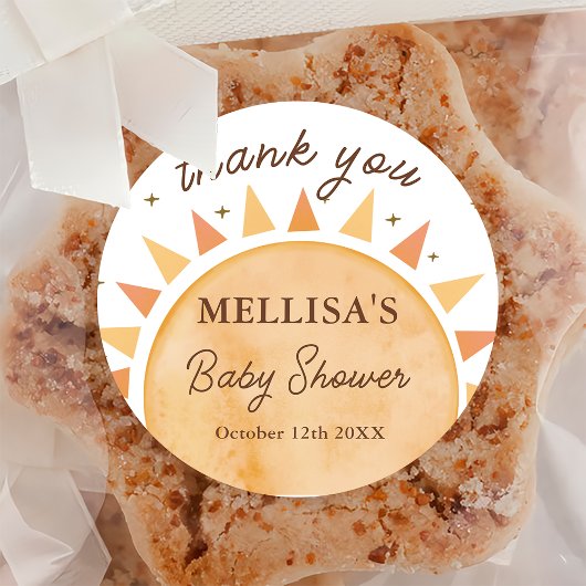 Rond Sticker Baby shower Sunshine Boho
