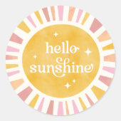 Rond Sticker Baby shower Sunshine Boho (Devant)