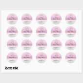 Rond Sticker Baby shower Tiara Rose & Silver (Feuille)
