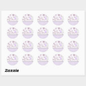 Rond Sticker Baby shower violet (Feuille)