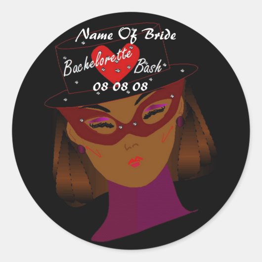 Rond Sticker "Bachelorette Bash" - Personnalisable (Devant)
