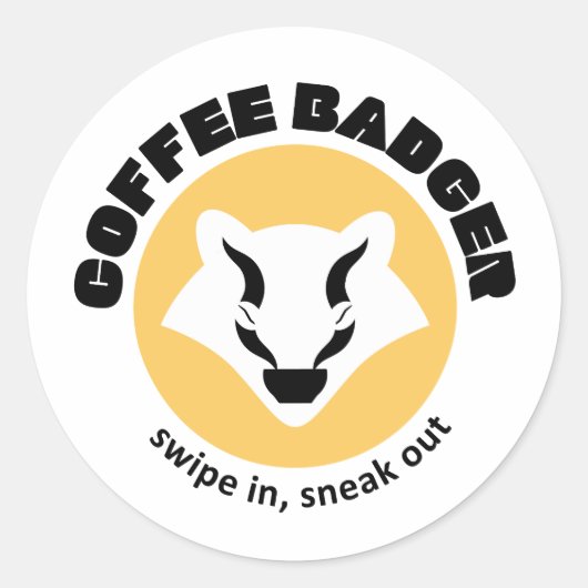 Rond Sticker Badger Cafe (Devant)