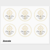 Rond Sticker baptisant, douche ou première communion (Feuille)