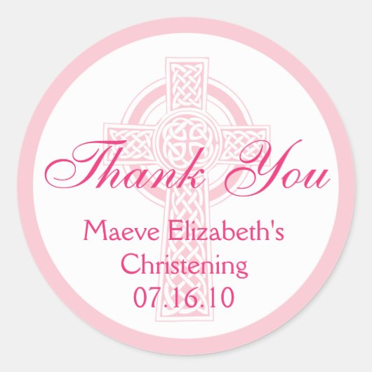 Rond Sticker baptisant, douche ou première communion (Devant)