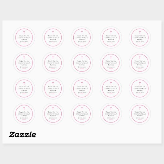Rond Sticker baptism Personnaliser (Feuille)
