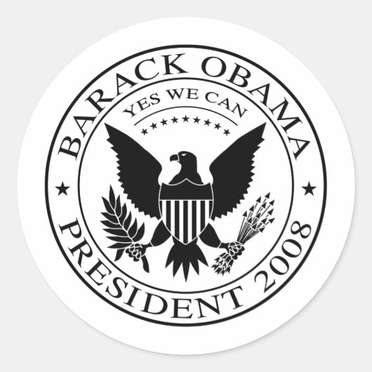 Rond Sticker Barack Obama Presidential Seal 2008 (Devant)