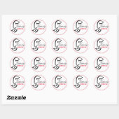 Rond Sticker barre barre Eyelash (Feuille)