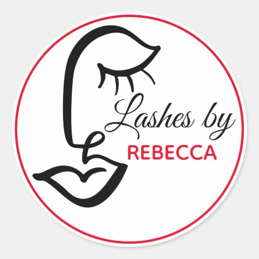 Rond Sticker barre barre Eyelash (Devant)