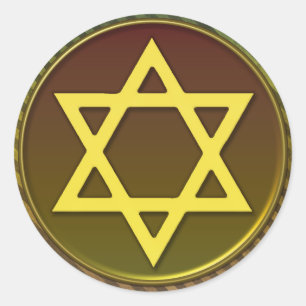 Rond Sticker Barre Brown Barre Vert Olive Mitzvah