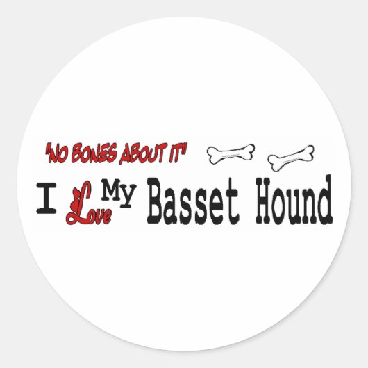 Rond Sticker Basset Hound (I Love) (Devant)