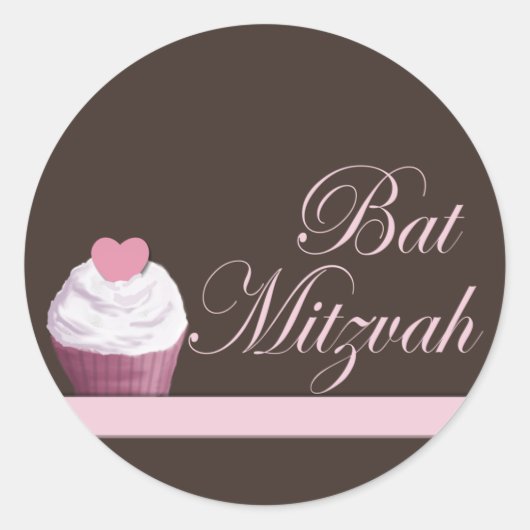 Rond Sticker bat mitzvah Cupcake (Devant)