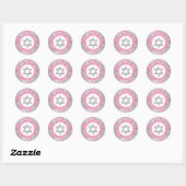 Rond Sticker Bat mitzvah Damask Winter Wonderland 2 (Feuille)