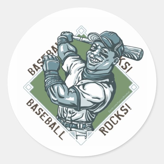 Rond Sticker Batter Rocks Baseball (Devant)