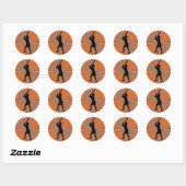 Rond Sticker Batteur Softball (Feuille)