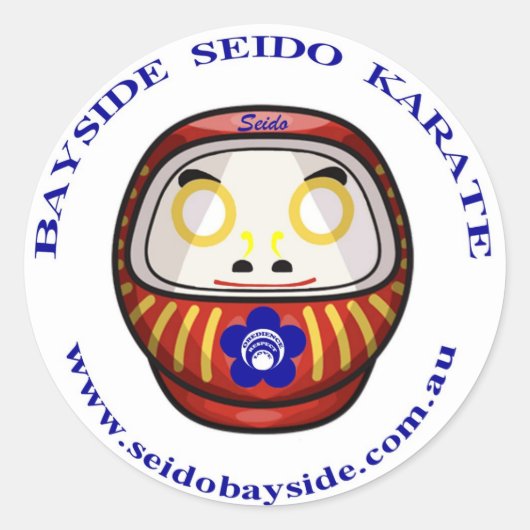 Rond Sticker Bayside Seido Daruma Daishi (Devant)
