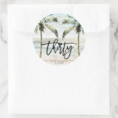 Rond sticker beach tropical palms 30e anniversaire (Sac)