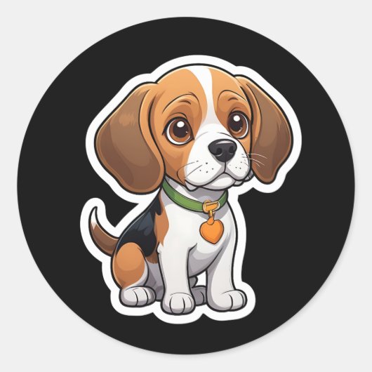 Rond Sticker beagle (Devant)