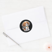 Rond Sticker beagle (Enveloppe)