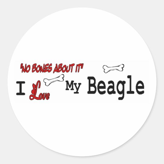 Rond Sticker beagle (I Love) (Devant)