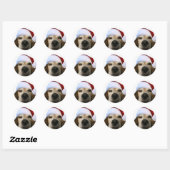 Rond Sticker Beagle père Noël (Feuille)