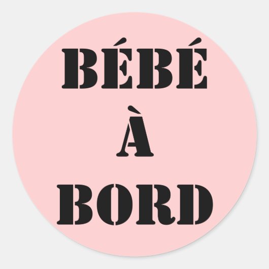 Rond sticker "bébé à bord" (Devant)