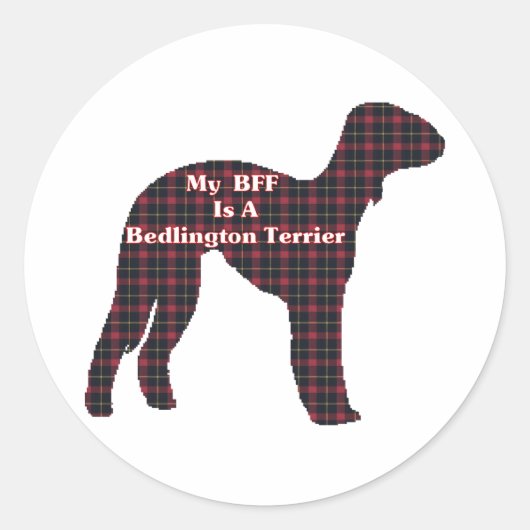 Rond Sticker Bedlington Terrier BFF (Devant)