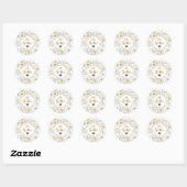 Rond Sticker Bee Baby shower Favoriser (Feuille)