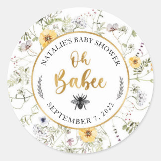 Rond Sticker Bee Baby shower Favoriser