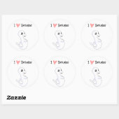 Rond Sticker Belugas I Love (Feuille)