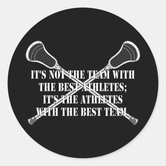 Rond Sticker BestTeam Motivation Lacrosse (Devant)