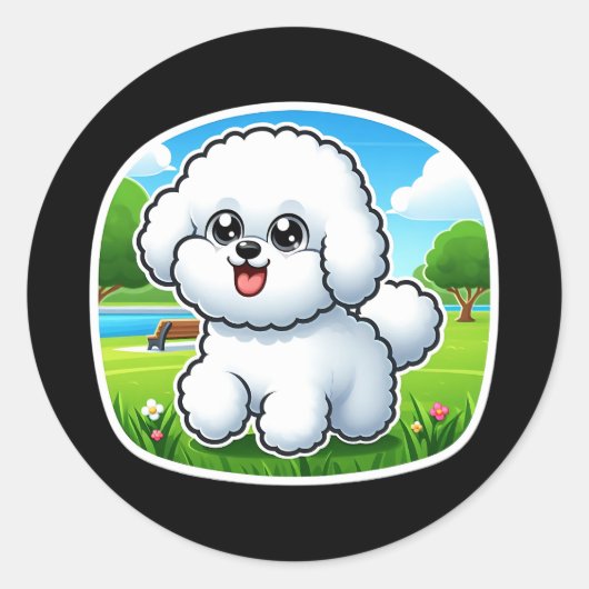 Rond Sticker Bichon Frise (Devant)