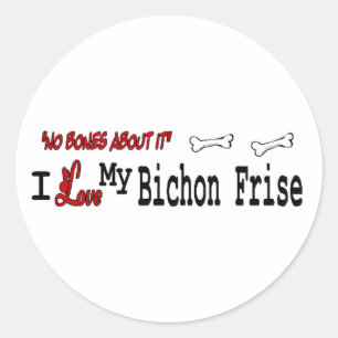 Rond Sticker Bichon Frise (I Love)