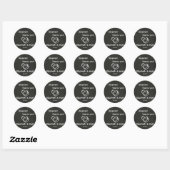 Rond Sticker Bilingue pour Mariage Coeur de tableau de (Feuille)