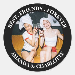 Rond Sticker Black Best Friends Forever