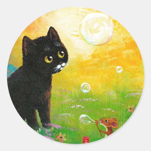 Rond Sticker Black Cat Créationarts (Devant)