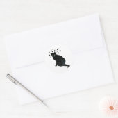 Rond Sticker Black Cat Stars (Enveloppe)