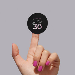 Rond Sticker Black Dirty Trente Anniversaire