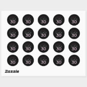 Rond Sticker Black Dirty Trente Anniversaire (Feuille)