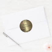 Rond Sticker Black/Gold Floral Swirl Sweet 16 (Enveloppe)
