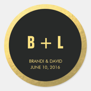 Rond Sticker Black + Gold   MARIAGE