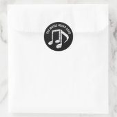 Rond Sticker Black Music Notes (Sac)