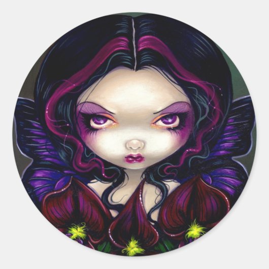 Rond Sticker "Black Orchid Fairy" (Devant)