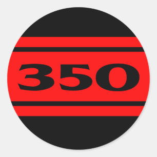 Rond Sticker Black Red Race Stripes 350