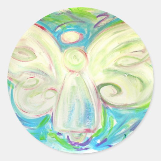 Rond Sticker blanc Angel Lumière (Devant)
