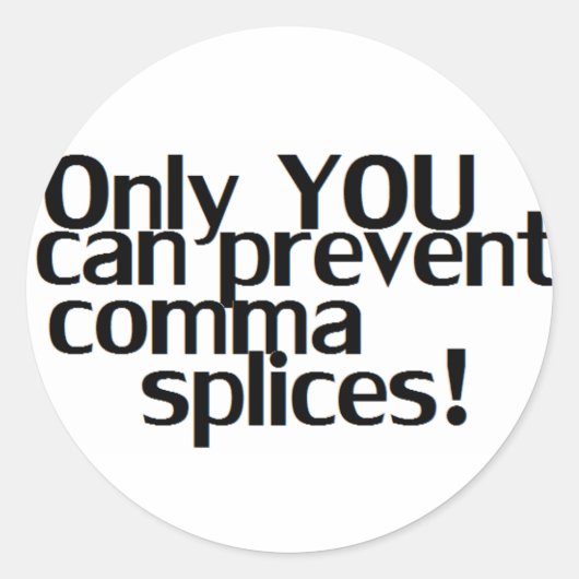 Rond Sticker blanc 'Comma Splices' (Devant)