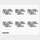 Rond Sticker blanc 'Comma Splices' (Feuille)