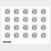 Rond Sticker blanc en tigre (Feuille)