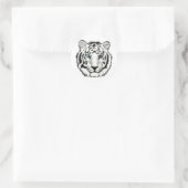 Rond Sticker blanc en tigre (Sac)