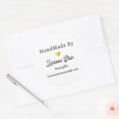 Rond Sticker blanc grand pour produits faits main (Enveloppe)