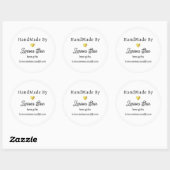 Rond Sticker blanc grand pour produits faits main (Feuille)